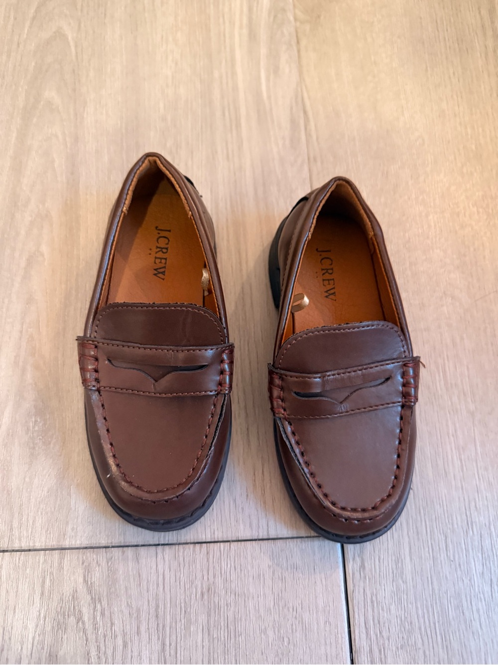 J Crew Boy Dress Shoes Brown Penny Loafers SlipOn NWOT Size 10 toddler